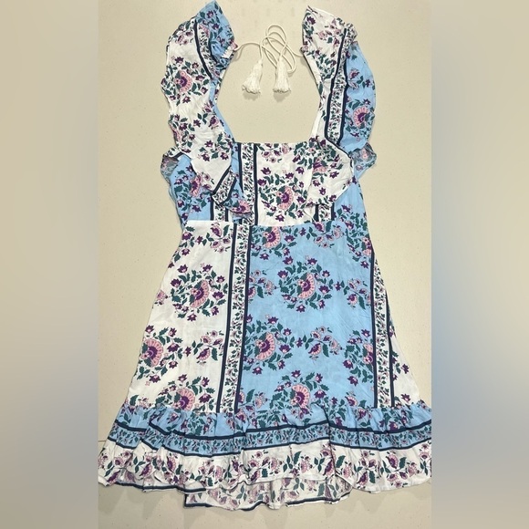 Jaase Open Tie Back Ruffle Tassels Mini Dress - Picture 2 of 9